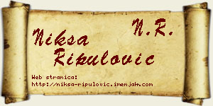 Nikša Ripulović vizit kartica